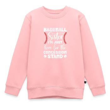 Baseball Soeur Frère Frères et Sœurs Cadeau - Sweat Premium enfant bio - rose - Devant - AI Model Kid Female (0cm)