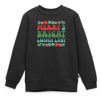 Lunch Lady Christmas School Cafeteria Lady Xmas - Kids Premium Organic Sweatshirt - black - Front - AI Model Kid Female (0cm)