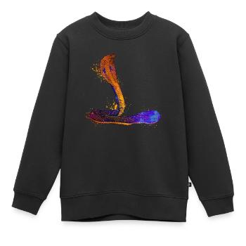 Farbenfrohe Kobra - Kinder Premium Organic Sweatshirt - Schwarz - Vorne - AI Model Kid Female (0cm)