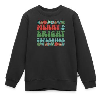 Superviseur Noël Supervision Gestion Noël - Sweat Premium enfant bio - noir - Devant - AI Model Kid Female (0cm)