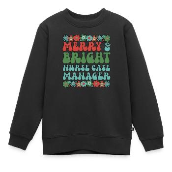 IA Gestionnaire de cas Infirmière de Noël Gestionnaire de cas Noël - Sweat Premium enfant bio - noir - Devant - AI Model Kid Female (0cm)