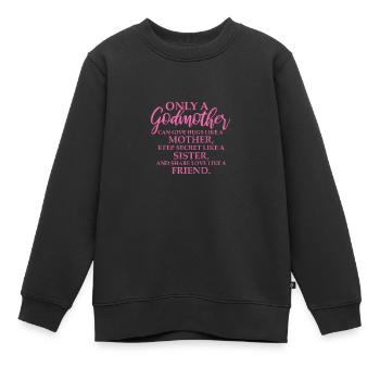 Marraine Tante Marraine Baptême Nièce Neveu Cadeau - Sweat Premium enfant bio - noir - Devant - AI Model Kid Female (0cm)