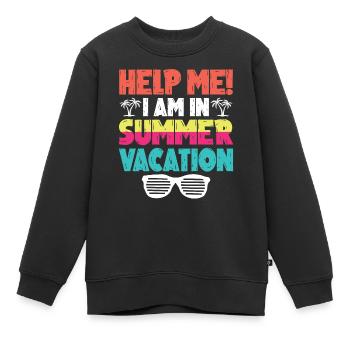 Hilf Mir Ich Bin In Den Sommerferien - Kinder Premium Organic Sweatshirt - Schwarz - Vorne - AI Model Kid Female (0cm)