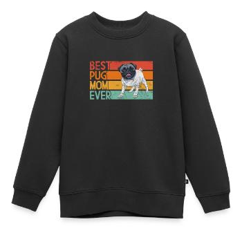 Mops - Kinder Premium Organic Sweatshirt - Schwarz - Vorne - AI Model Kid Female (0cm)