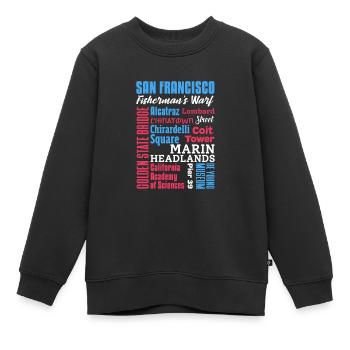 San Francisco - Sweat Premium enfant bio - noir - Devant - AI Model Kid Female (0cm)