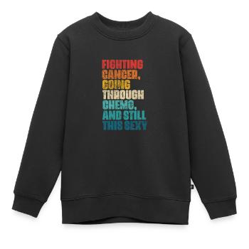 Cancer - Sweat Premium enfant bio - noir - Devant - AI Model Kid Female (0cm)