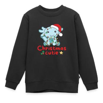 Axolotl Weihnachten Axolotls Christmas Cutie - Sweat Premium enfant bio - noir - Devant - AI Model Kid Female (0cm)