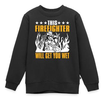Dieser Feuerwehrmann Wird Sie Nass Machen - Kinder Premium Organic Sweatshirt - Schwarz - Vorne - AI Model Kid Female (0cm)