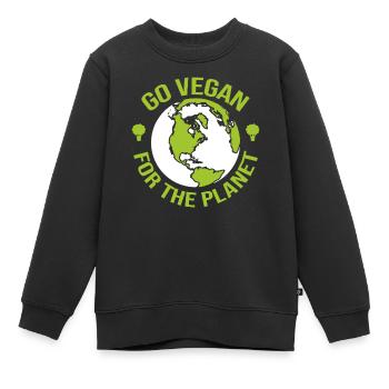 Devenez végétalien pour la planète - Activiste - Sweat Premium enfant bio - noir - Devant - AI Model Kid Female (0cm)