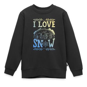 I Love Snow - Kinder Premium Organic Sweatshirt - Schwarz - Vorne - AI Model Kid Female (0cm)