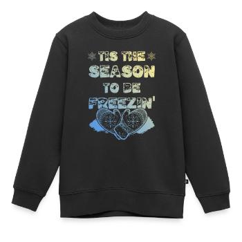 Saison d’hiver - Sweat Premium enfant bio - noir - Devant - AI Model Kid Female (0cm)
