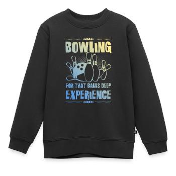 Expérience de bowling - Sweat Premium enfant bio - noir - Devant - AI Model Kid Female (0cm)