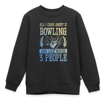 Bowling drôle de dicton - Sweat Premium enfant bio - noir - Devant - AI Model Kid Female (0cm)