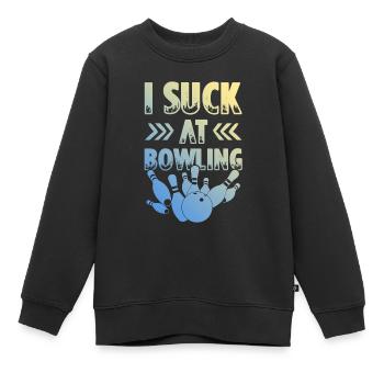 Bowling dire drôle - Sweat Premium enfant bio - noir - Devant - AI Model Kid Female (0cm)