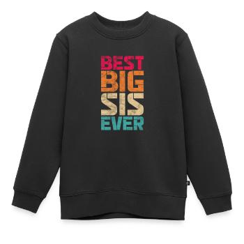 Grande sœur Frère frères et sœurs Cadeau - Sweat Premium enfant bio - noir - Devant - AI Model Kid Female (0cm)