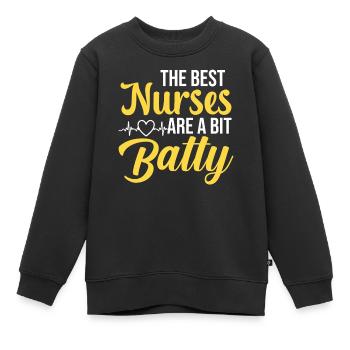 Besten Krankenschwestern Sind Bisschen Bekloppt - Kinder Premium Organic Sweatshirt - Schwarz - Vorne - AI Model Kid Female (0cm)