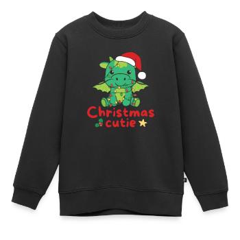 Dragon Noël Dragon Noël Cutie - Sweat Premium enfant bio - noir - Devant - AI Model Kid Female (0cm)