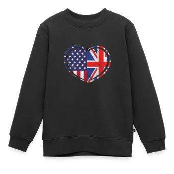 Royaume-Uni États-Unis - Sweat Premium enfant bio - noir - Devant - AI Model Kid Female (0cm)