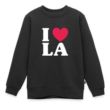 Los Angeles - Sweat Premium enfant bio - noir - Devant - AI Model Kid Female (0cm)