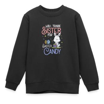 Soeur Frères et sœurs de Pâques Frère Cadeau - Sweat Premium enfant bio - noir - Devant - AI Model Kid Female (0cm)