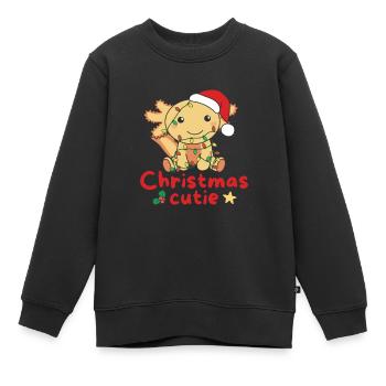 Axolotl Weihnachten Axolotls Christmas Cutie - Sweat Premium enfant bio - noir - Devant - AI Model Kid Female (0cm)