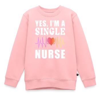 Single Nurse Outfit - Kinder Premium Organic Sweatshirt - Rosa - Vorne - AI Model Kid Female (0cm)