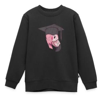 Flamingo Abschluss - Kinder Premium Organic Sweatshirt - Schwarz - Vorne - AI Model Kid Female (0cm)