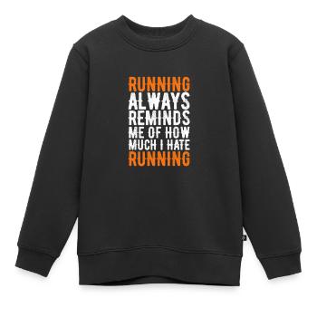 Courir - Sweat Premium enfant bio - noir - Devant - AI Model Kid Female (0cm)