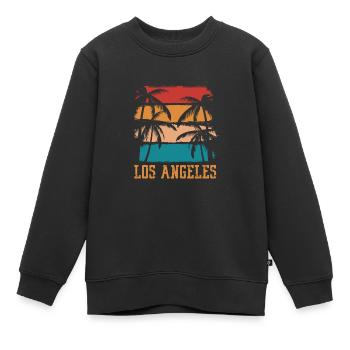 Los Angeles - Sweat Premium enfant bio - noir - Devant - AI Model Kid Female (0cm)