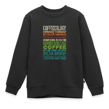 Kaffee - Kinder Premium Organic Sweatshirt - Schwarz - Vorne - AI Model Kid Female (0cm)