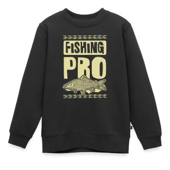 Fishing Pro - Kinder Premium Organic Sweatshirt - Schwarz - Vorne - AI Model Kid Female (0cm)