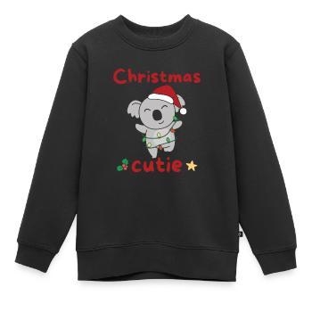 Koala Weihnachten Koalas Christmas Cutie - Sweat Premium enfant bio - noir - Devant - AI Model Kid Female (0cm)