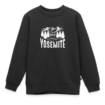 Parc national de Yosemite - Sweat Premium enfant bio - noir - Devant - AI Model Kid Female (0cm)