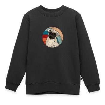 Mops - Kinder Premium Organic Sweatshirt - Schwarz - Vorne - AI Model Kid Female (0cm)