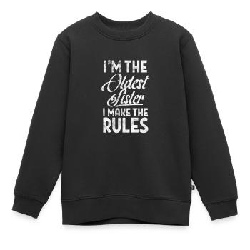 Soeur Frère Frères et sœurs Cadeau de famille - Sweat Premium enfant bio - noir - Devant - AI Model Kid Female (0cm)