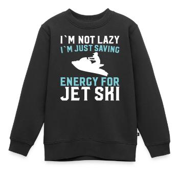Ich Bin Nicht Faul Ich Speichere Nur Energy - Kinder Premium Organic Sweatshirt - Schwarz - Vorne - AI Model Kid Female (0cm)