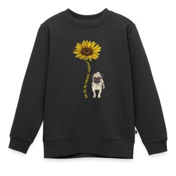 Mops - Kinder Premium Organic Sweatshirt - Schwarz - Vorne - AI Model Kid Female (0cm)