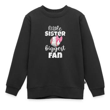 Baseball Soeur Frère Frères et Sœurs Cadeau - Sweat Premium enfant bio - noir - Devant - AI Model Kid Female (0cm)