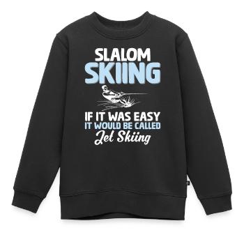 Le ski nautique de slalom si c’était facile - Sweat Premium enfant bio - noir - Devant - AI Model Kid Female (0cm)