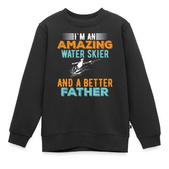 Ich Bin Ein Hervorragender Wasserskifahrer - Kinder Premium Organic Sweatshirt - Schwarz - Vorne - AI Model Kid Female (0cm)