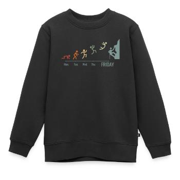 Bouldern Klettersport Felsklettern Bergsteigen - Kinder Premium Organic Sweatshirt - Schwarz - Vorne - AI Model Kid Female (0cm)