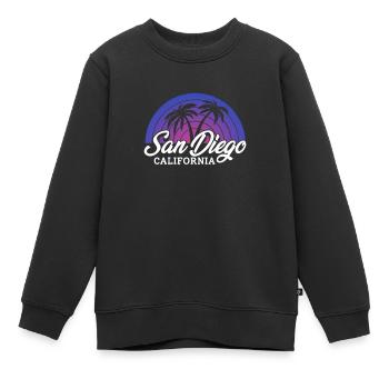 San Diego - Sweat Premium enfant bio - noir - Devant - AI Model Kid Female (0cm)