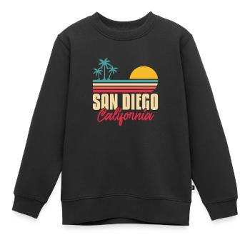 San Diego - Sweat Premium enfant bio - noir - Devant - AI Model Kid Female (0cm)