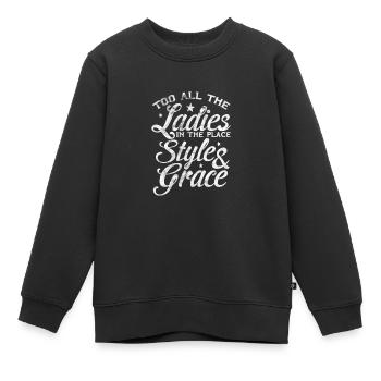 Hip-hop - Sweat Premium enfant bio - noir - Devant - AI Model Kid Female (0cm)