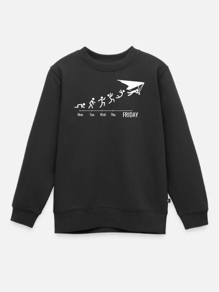 Deltaplane Delta Glider Delta Deltaplane - Sweat Premium enfant bio - noir