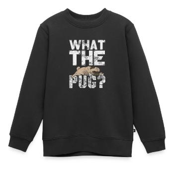 Mops - Kinder Premium Organic Sweatshirt - Schwarz - Vorne - AI Model Kid Female (0cm)