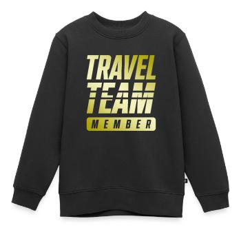 Travel Team - Kinder Premium Organic Sweatshirt - Schwarz - Vorne - AI Model Kid Female (0cm)
