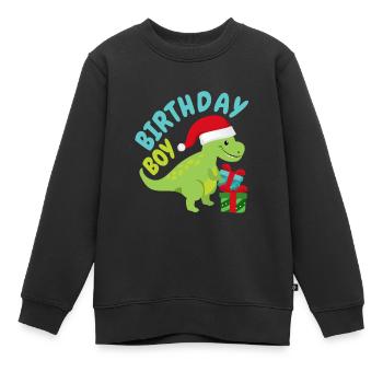 Noël Décembre Dinosaure Anniversaire - Sweat Premium enfant bio - noir - Devant - AI Model Kid Female (0cm)