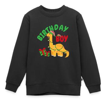 Noël Décembre Dinosaure Anniversaire - Sweat Premium enfant bio - noir - Devant - AI Model Kid Female (0cm)