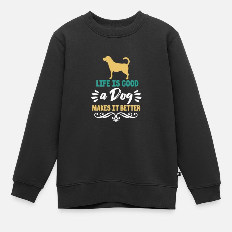 Golden Retrievers - Sweat Premium enfant bio - noir